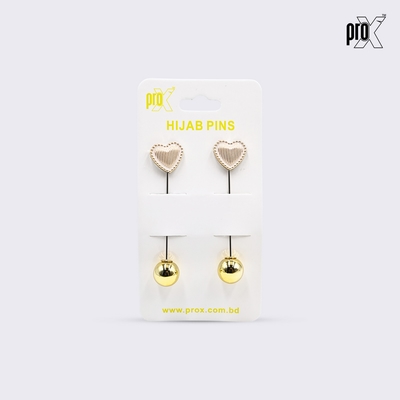 ProX 1 Pair Stick Hijab Pin_HP-501-3_Heart_img_0
