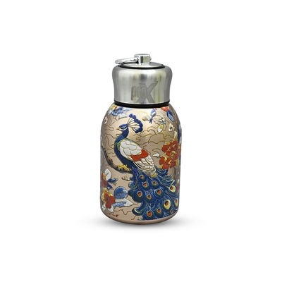 300ml High Quality SS Thermos Water Bottle – WB-2609 Peacock ( Golden )_img_0