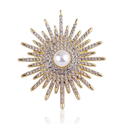 ProX Pearl & Crystal Sunburst Hijab Brooch_BR-402-14_img_0