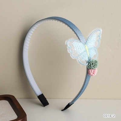 ProX Blue Embroidered Butterfly Headband_B-603-11_img_0